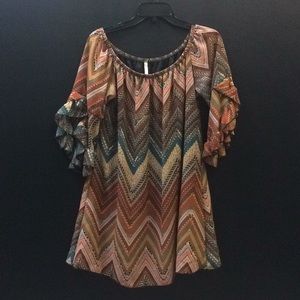 Medium Voll Ruffle Sleeves Mini Dress.